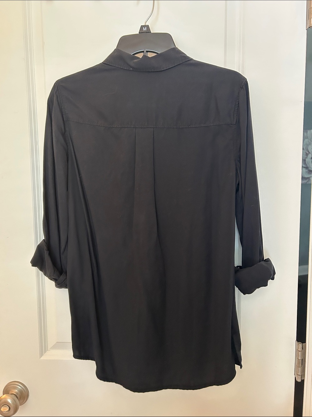 Express Black Button-Front Utility Blouse - Picture 4 of 6
